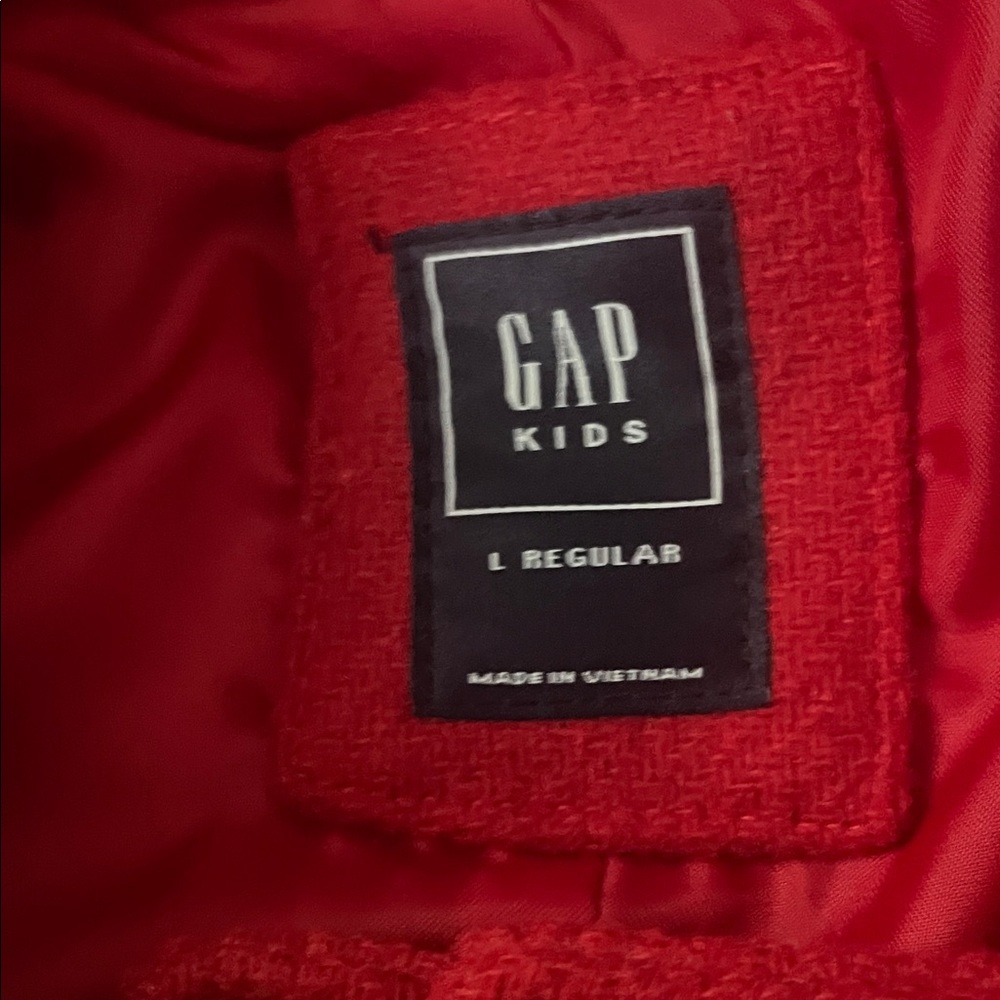 GAP Kids Red Hooded Pea Coat - Picture 2 of 5